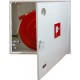 Ugunsdzēsības krānu kaste, 650x700x250, virssienas, cietā komplektācija (Labā) ar 20m šļūteni