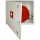 Ugunsdzēsības krānu kaste, 650x700x250, iebūvējama, cietā komplektācija (Kreisā) ar 20m šļūteni