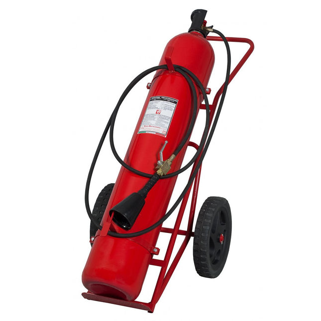 Pārvietojams CO₂ ugunsdzēsības aparāts, 50 kg, uz riteņiem